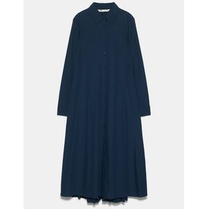 ZARA Pleated Shirt Midi Dress